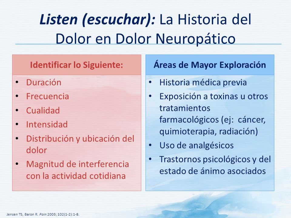 Listen (escuchar): La Historia del Dolor en Dolor Neuropático
