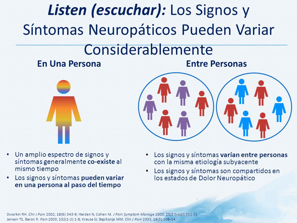 Listen (escuchar): Los Signos y Síntomas Neuropáticos Pueden Variar Considerablemente