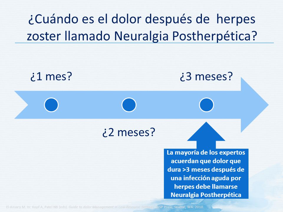 ¿Cuándo es el dolor después de herpes zoster llamado Neuralgia Postherpética