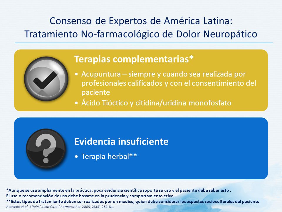 Consenso de Expertos de América Latina: Tratamiento No-farmacológico de Dolor Neuropático