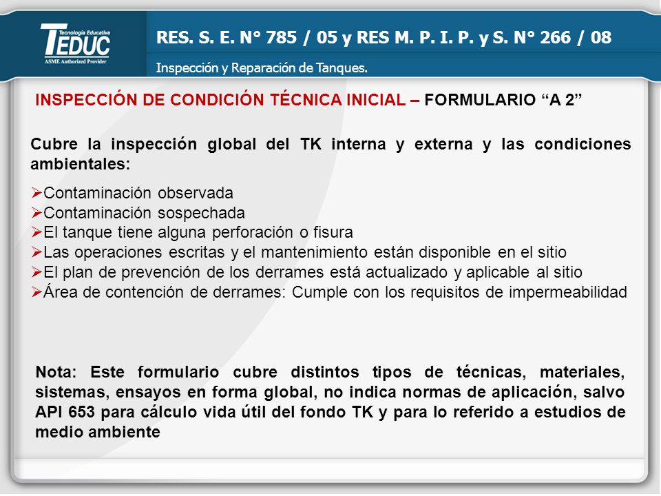RES. S. E. N° 785 / 05 y RES M. P. I. P. y S. N° 266 / 08