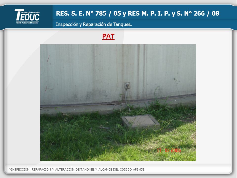 PAT RES. S. E. N° 785 / 05 y RES M. P. I. P. y S. N° 266 / 08