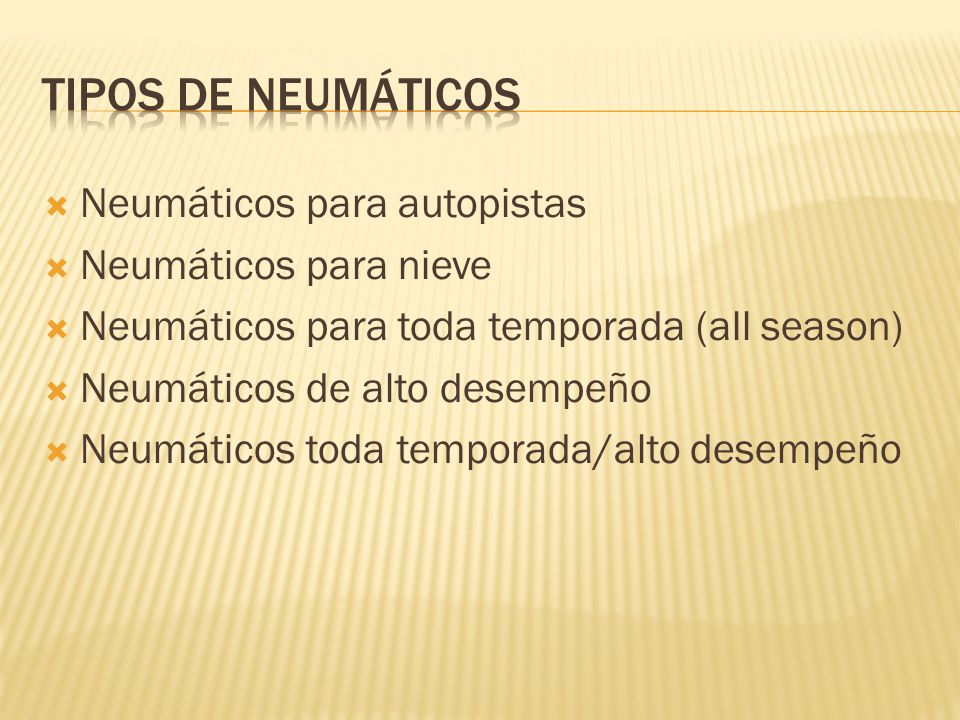 Tipos de neumáticos Neumáticos para autopistas Neumáticos para nieve