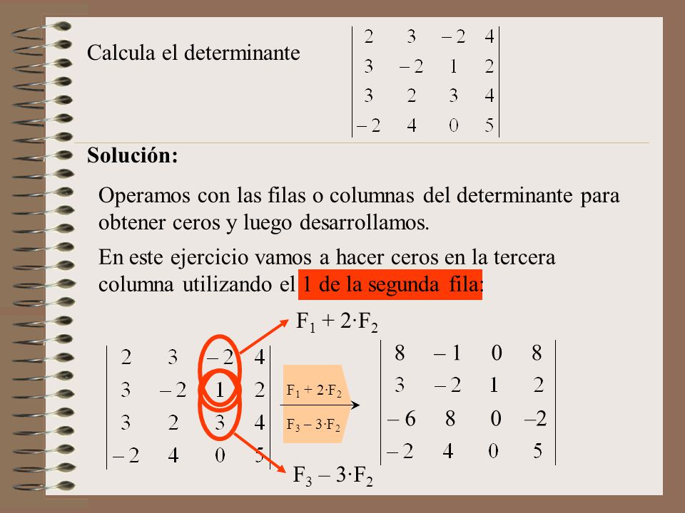 Calcula el determinante