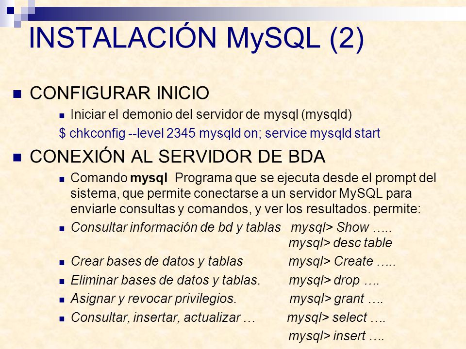 INSTALACIÓN MySQL (2) CONFIGURAR INICIO CONEXIÓN AL SERVIDOR DE BDA