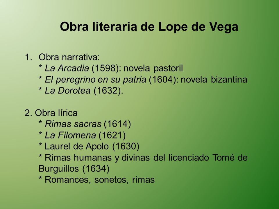 Lope de Vega Vida y obra. - ppt descargar