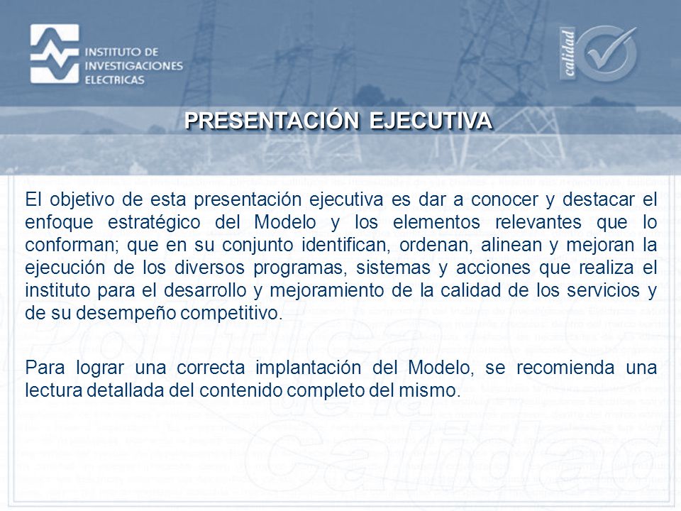 PRESENTACIÓN EJECUTIVA