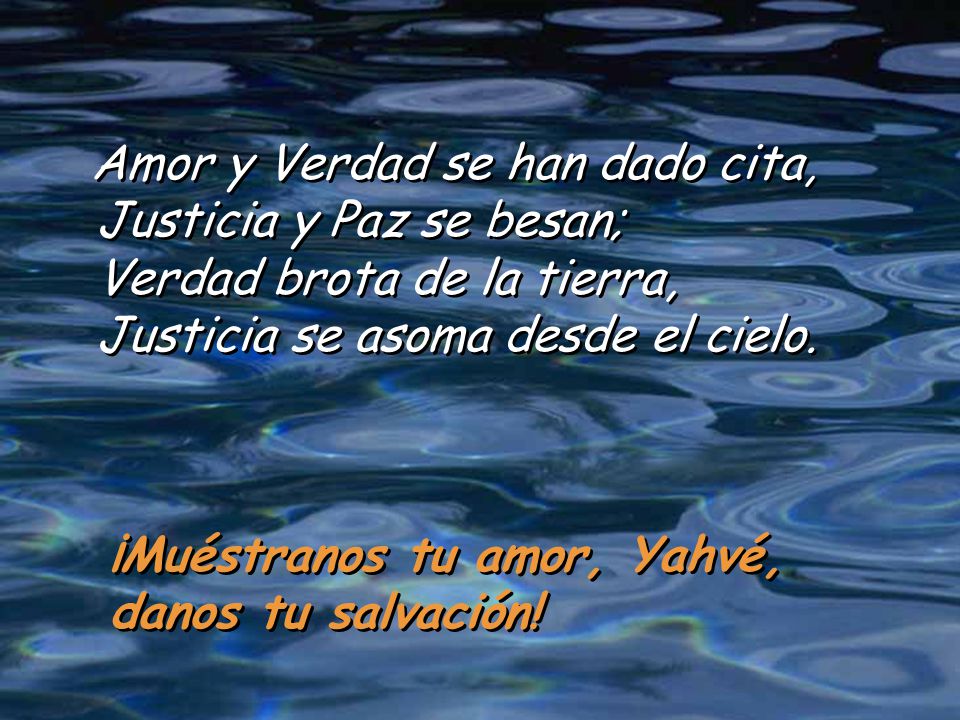 Justicia y Paz se besan; Verdad brota de la tierra,