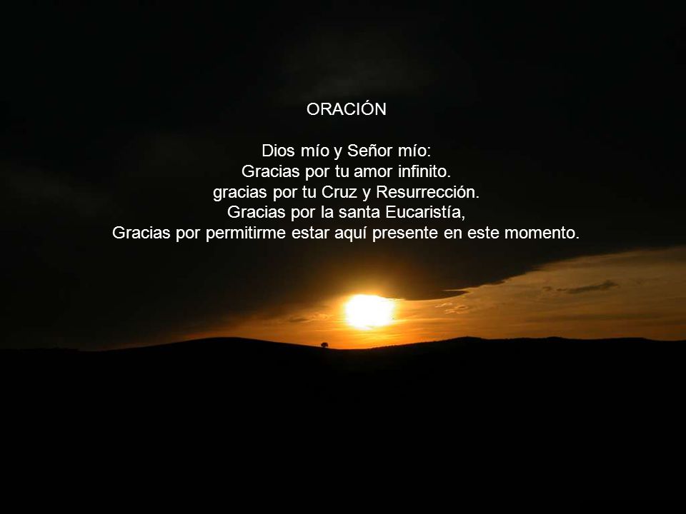Gracias por tu amor infinito. gracias por tu Cruz y Resurrección.