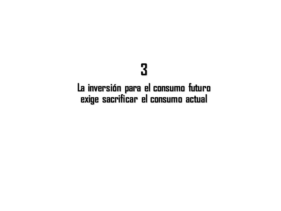 La inversión para el consumo futuro exige sacrificar el consumo actual