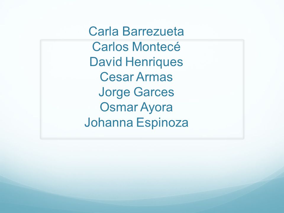 Carla Barrezueta Carlos Montecé David Henriques Cesar Armas Jorge Garces Osmar Ayora Johanna Espinoza