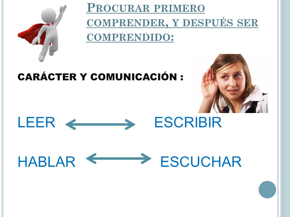 Procurar primero comprender, y después ser comprendido: