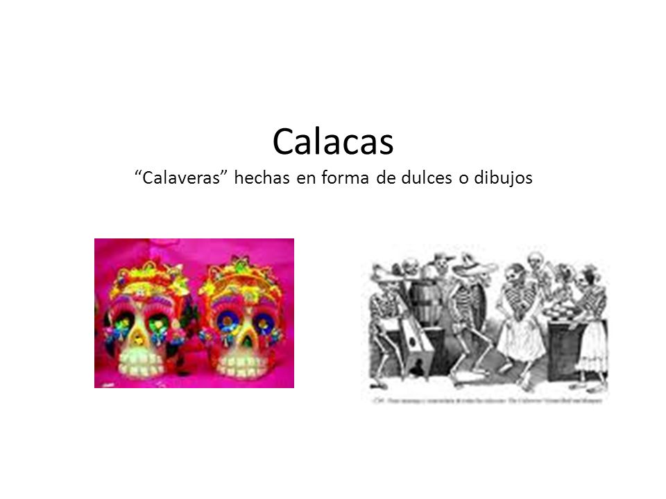 Calacas Calaveras hechas en forma de dulces o dibujos