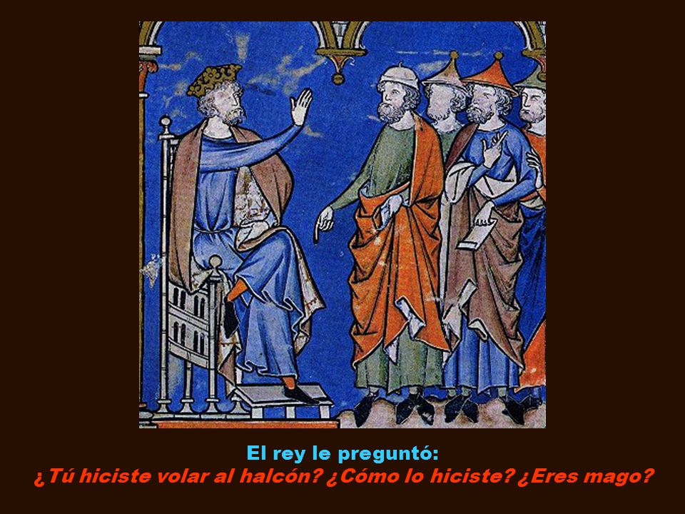 El rey le preguntó: ¿Tú hiciste volar al halcón. ¿Cómo lo hiciste