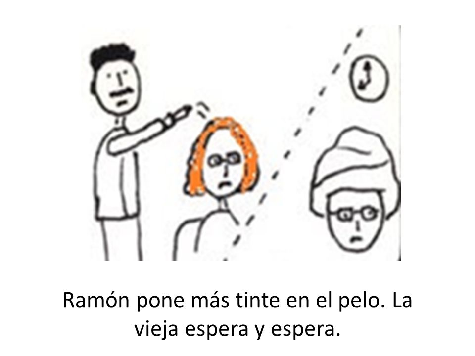 Ramón pone más tinte en el pelo. La vieja espera y espera.