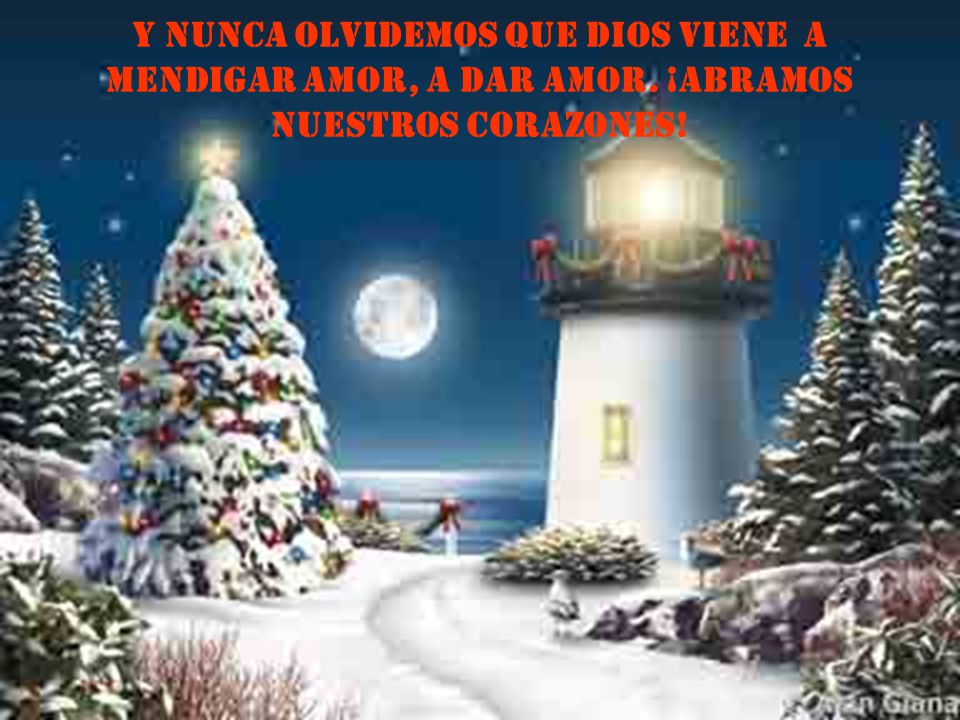 Y nunca olvidemos que Dios viene a mendigar amor, a dar amor