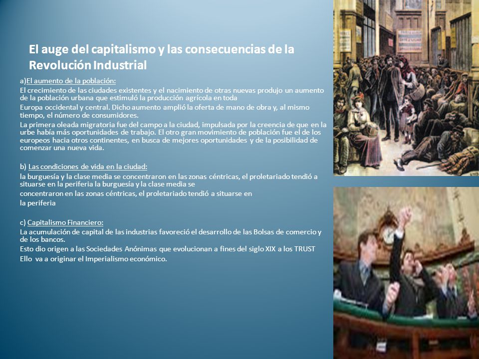 El auge del capitalismo y las consecuencias de la Revolución Industrial