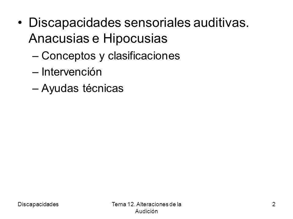 Tema 12. Alteraciones de la Audición