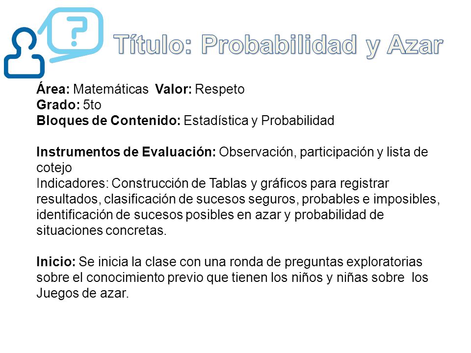 Título: Probabilidad y Azar