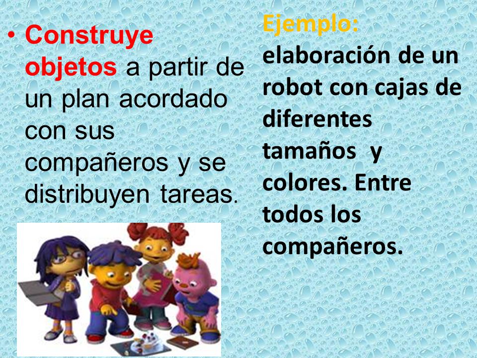 Ejemplo: elaboración de un robot con cajas de diferentes tamaños y colores. Entre todos los compañeros.