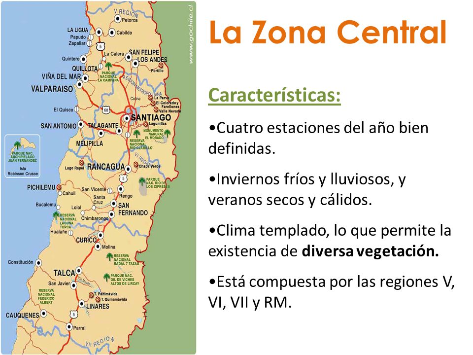La Zona Central Características: