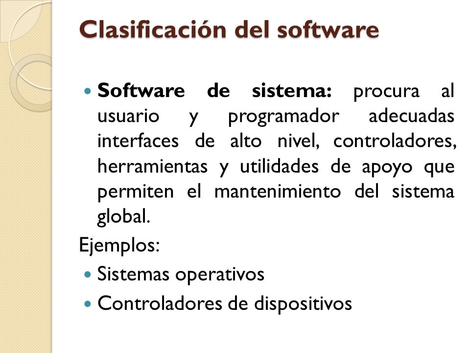 Clasificación del software