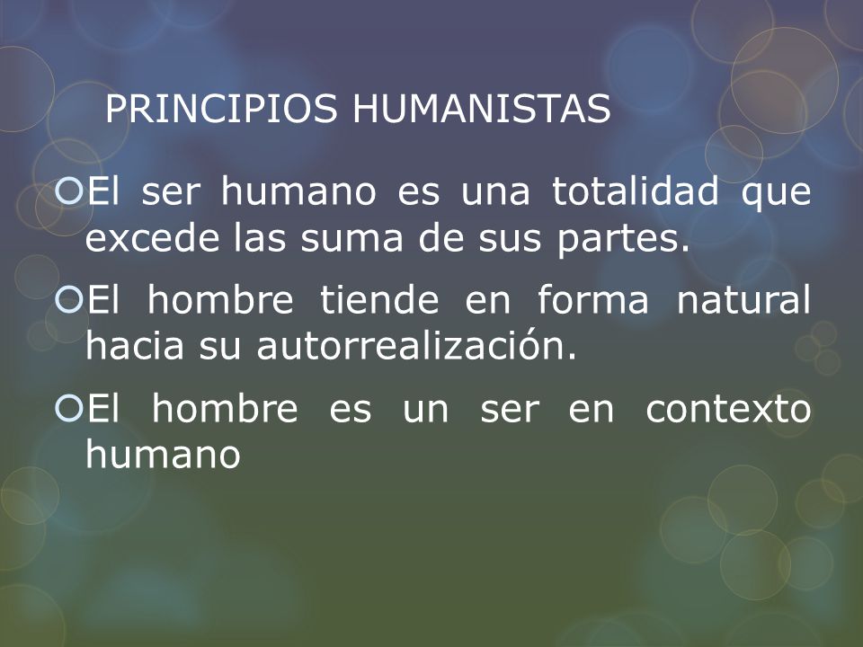 PRINCIPIOS HUMANISTAS