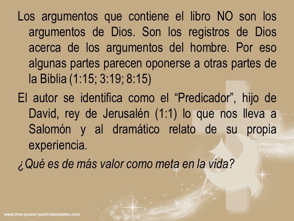 Los argumentos que contiene el libro NO son los argumentos de Dios