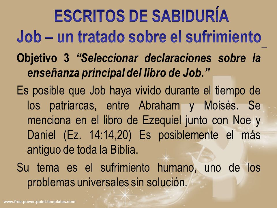 ESCRITOS DE SABIDURÍA Job – un tratado sobre el sufrimiento_