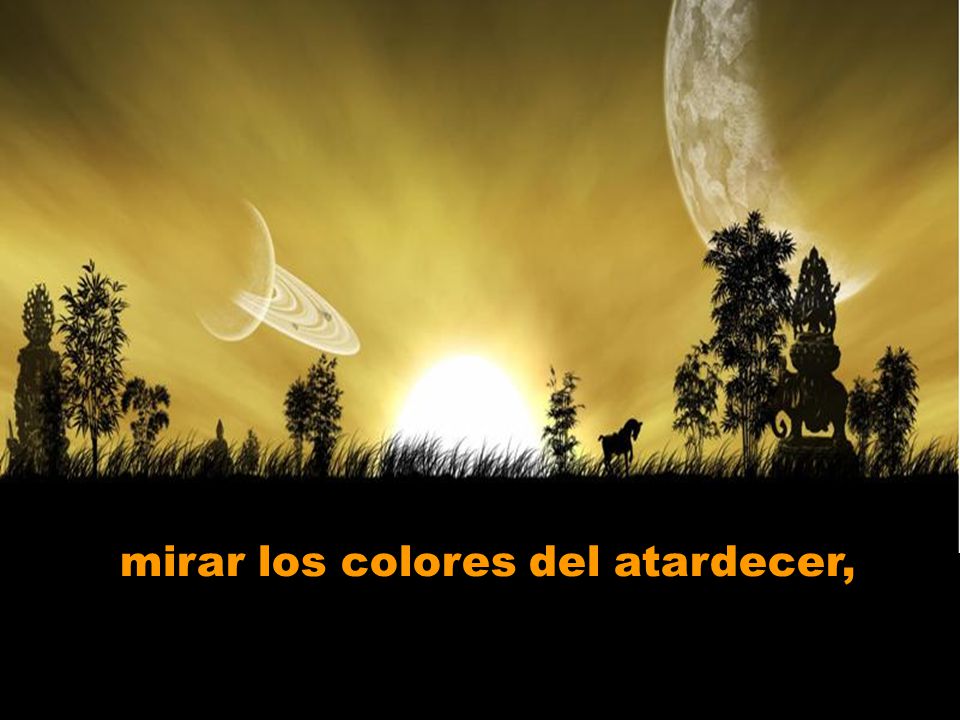 mirar los colores del atardecer,