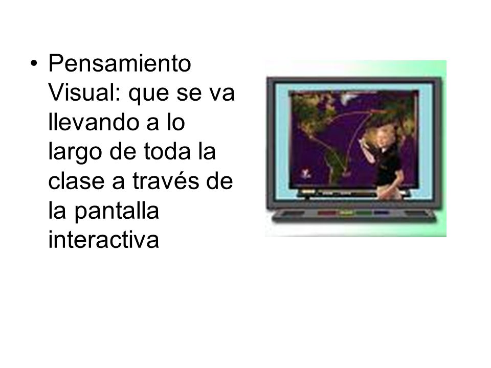 Pensamiento Visual: que se va llevando a lo largo de toda la clase a través de la pantalla interactiva