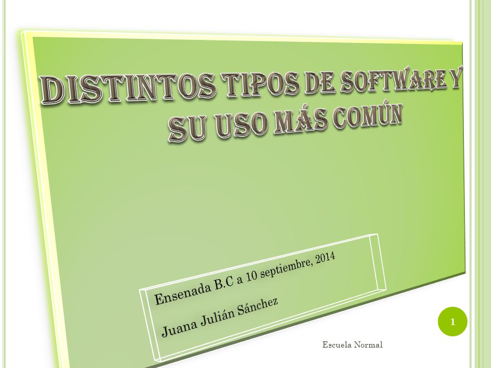 Distintos tipos de software y su uso más común