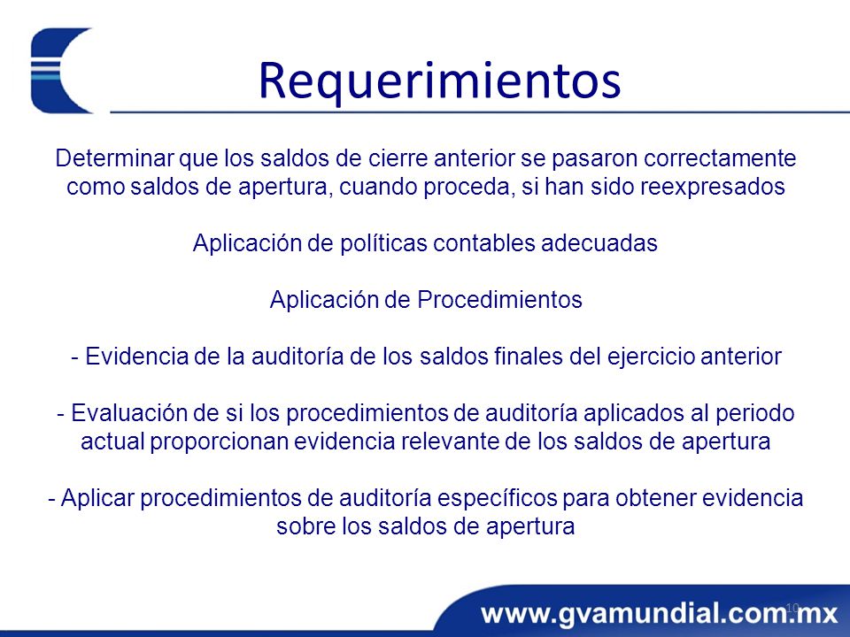 Determinar que los saldos de cierre anterior se pasaron correctamente como saldos de apertura, cuando proceda, si han sido reexpresados
