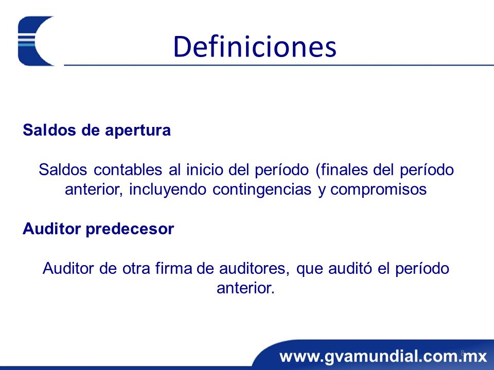 Auditor de otra firma de auditores, que auditó el período anterior.