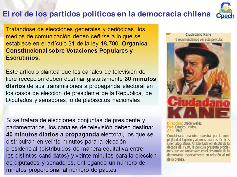 El rol de los partidos políticos en la democracia chilena
