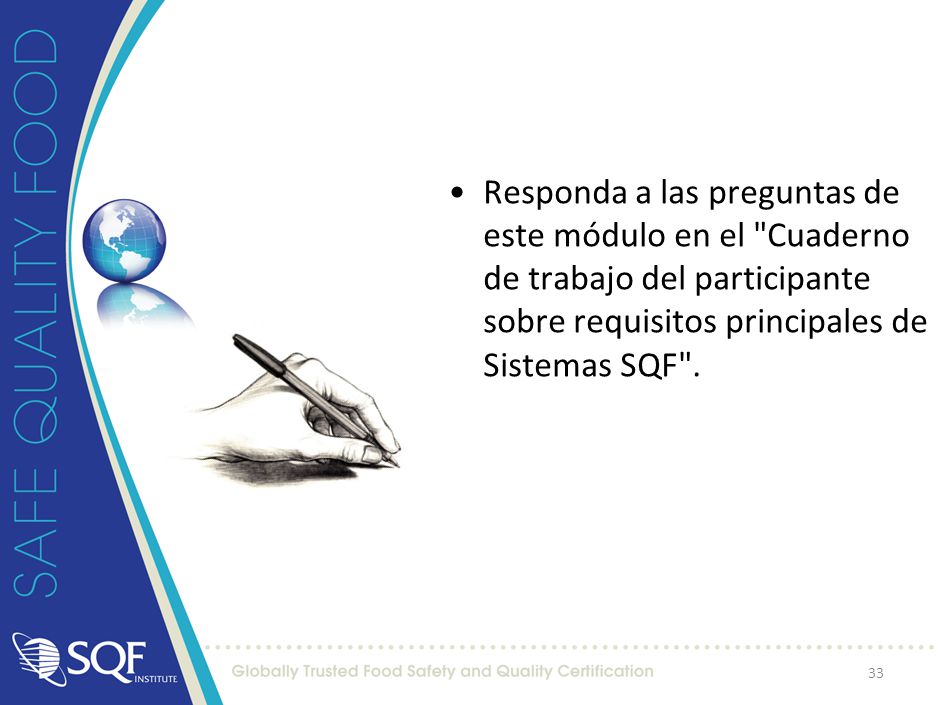 SQF Systems Training Course Trainer Guide Core Module