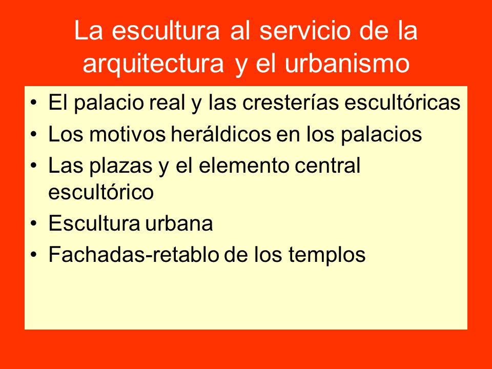 La escultura al servicio de la arquitectura y el urbanismo