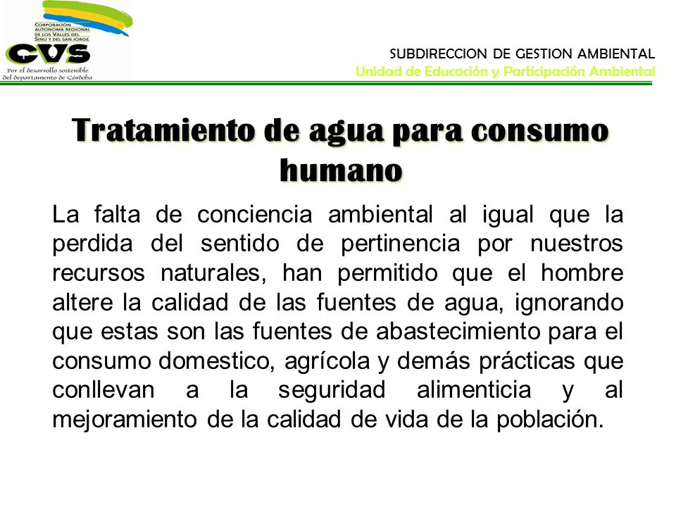 Tratamiento de agua para consumo humano