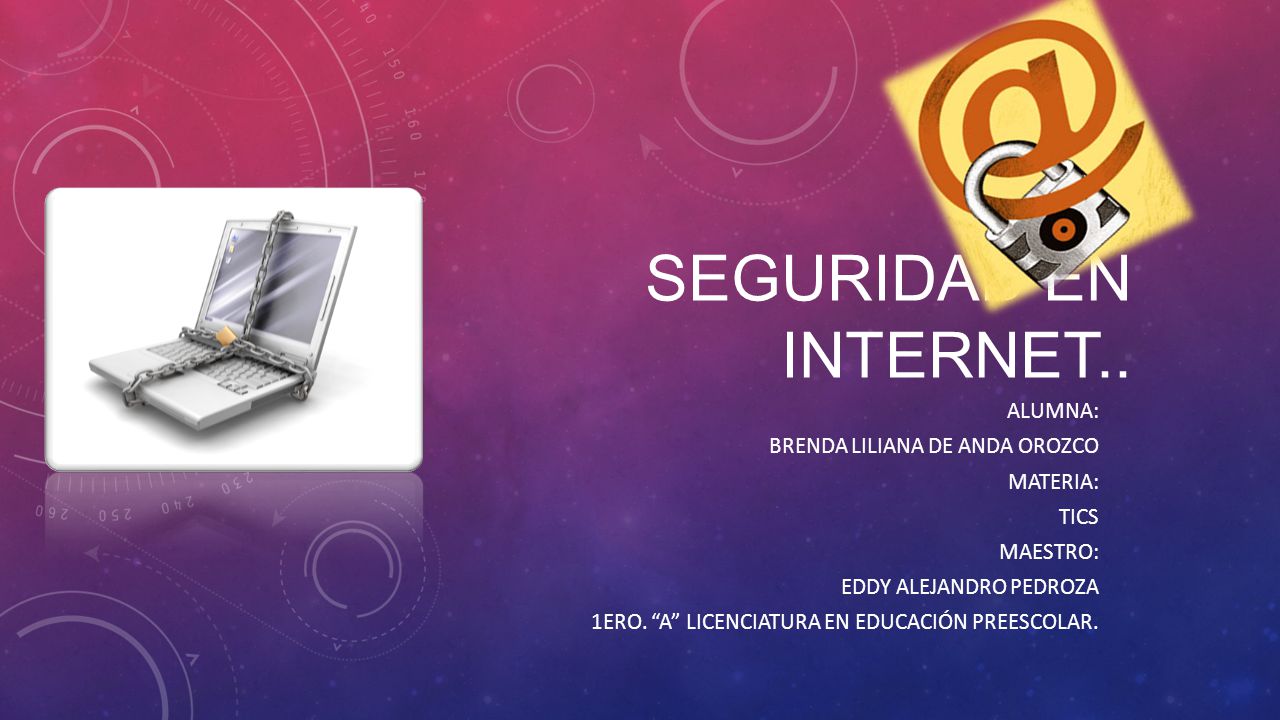 Seguridad en internet.. Alumna: Brenda Liliana de anda Orozco Materia: