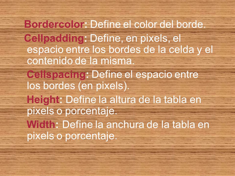 Bordercolor: Define el color del borde.