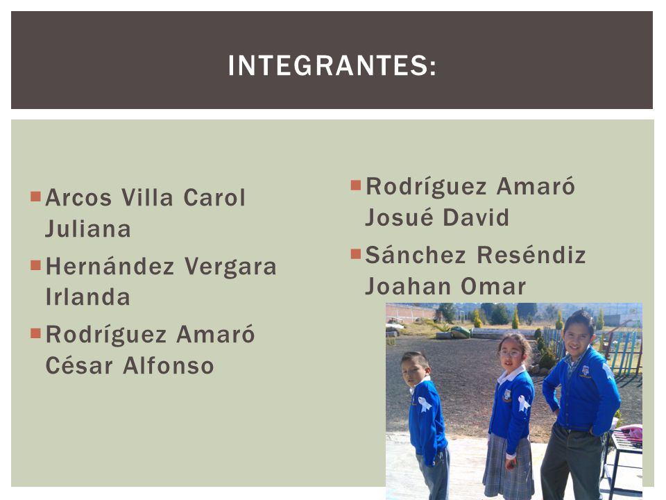 Integrantes: Arcos Villa Carol Juliana Rodríguez Amaró Josué David