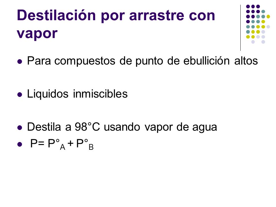 Destilación por arrastre con vapor
