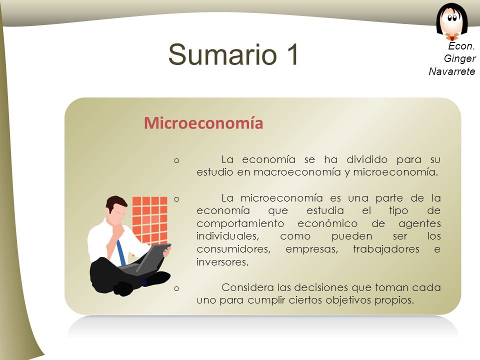 Sumario 1 Microeconomía