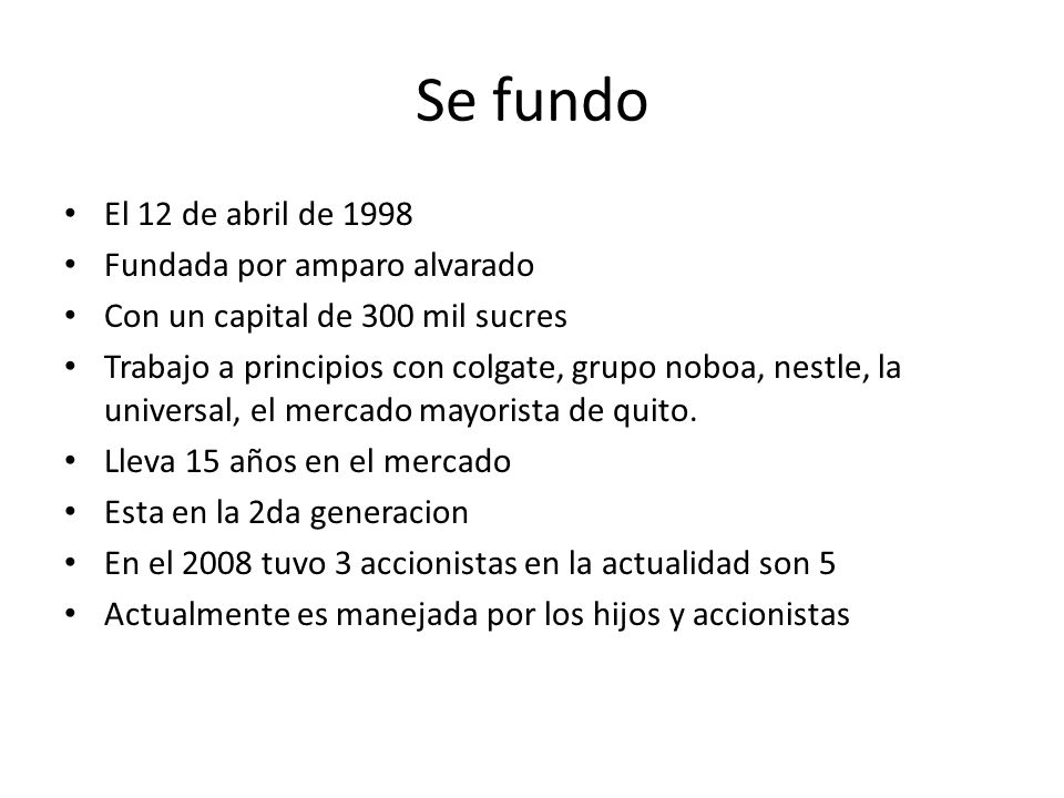 Se fundo El 12 de abril de 1998 Fundada por amparo alvarado
