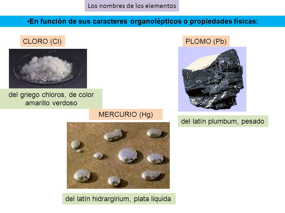 En función de sus caracteres organolépticos o propiedades físicas: