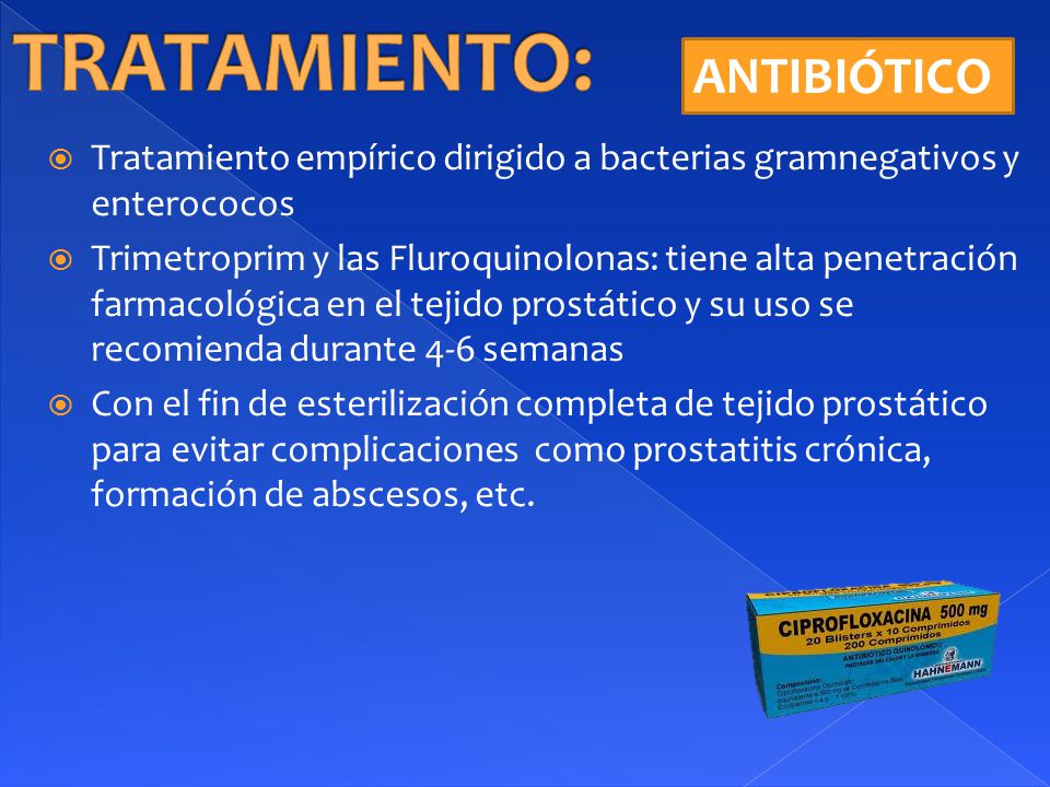 ¿cuál es el mejor antibiotico para la prostatitis crónica)