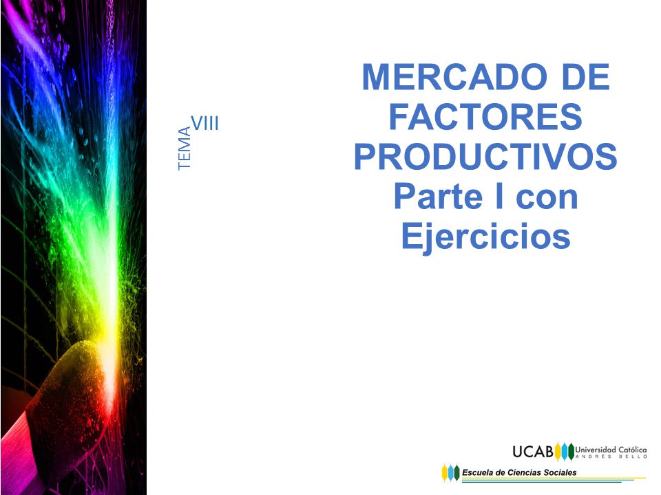 MERCADO DE FACTORES PRODUCTIVOS Parte I con Ejercicios