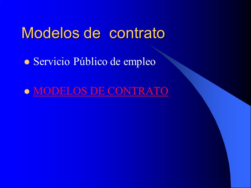 Modelos de contrato Servicio Público de empleo MODELOS DE CONTRATO