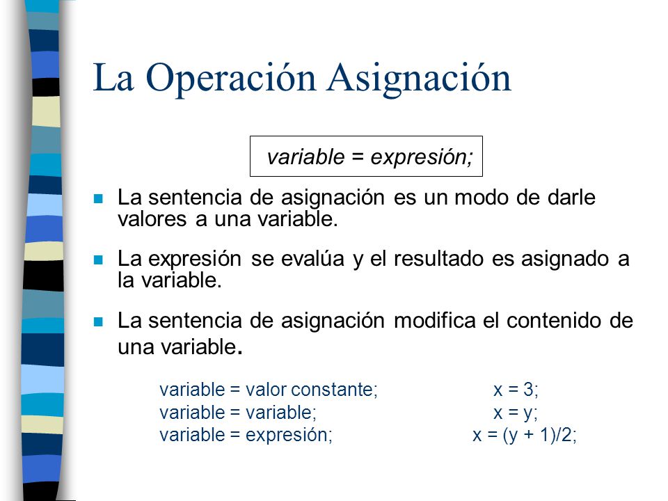 La Operación Asignación
