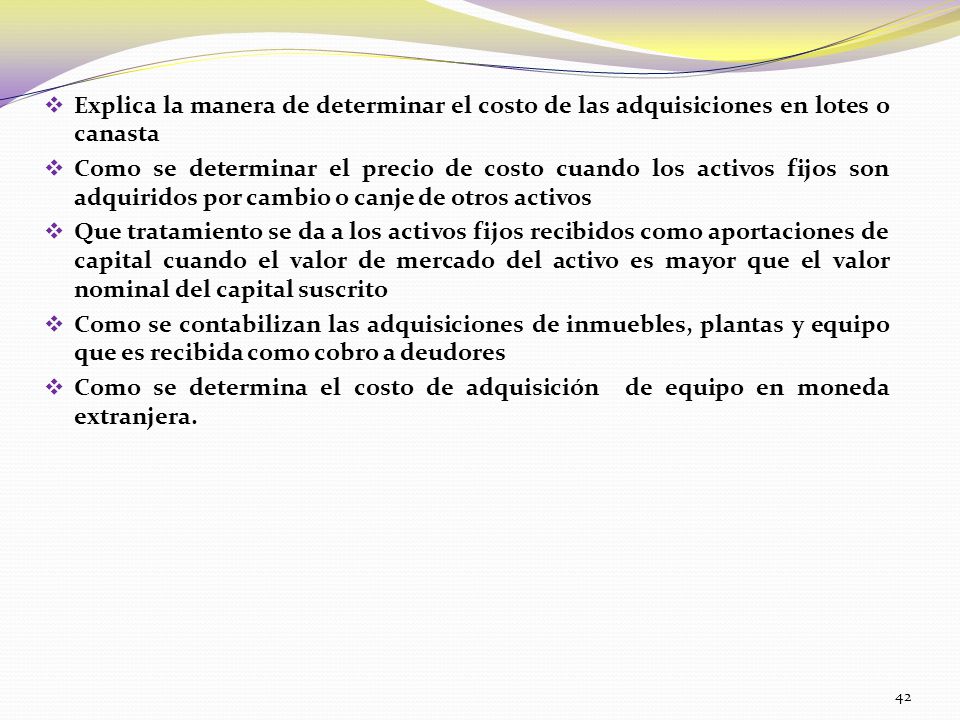 Explica la manera de determinar el costo de las adquisiciones en lotes o canasta